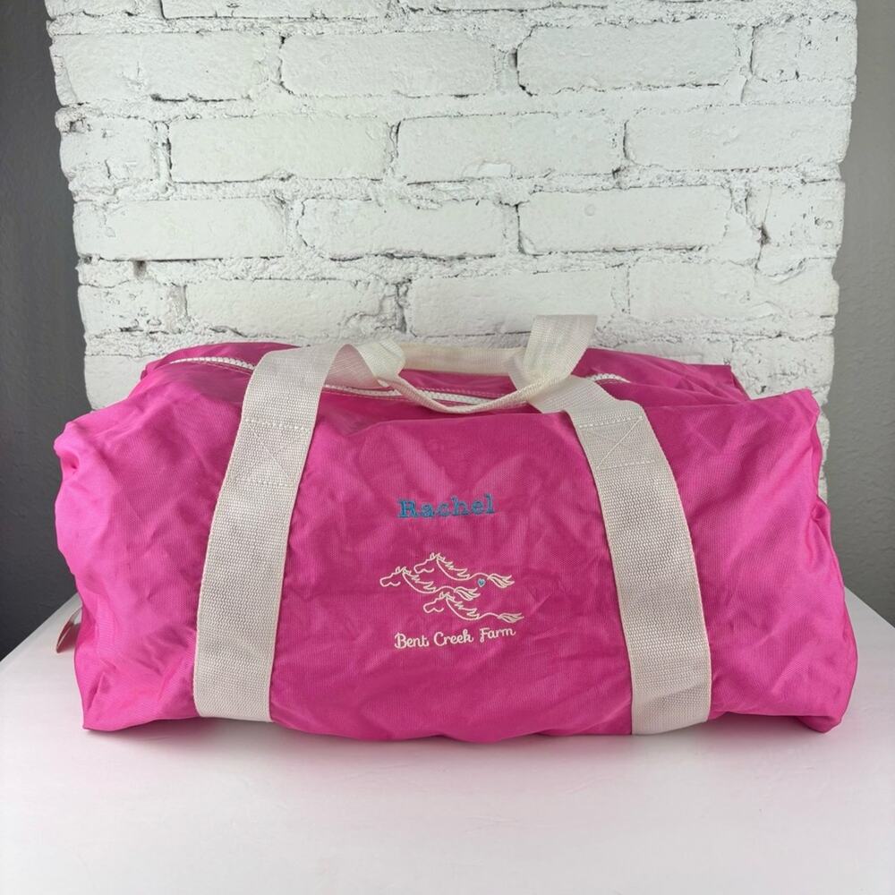 Vintage Pink Horse Duffel Bag